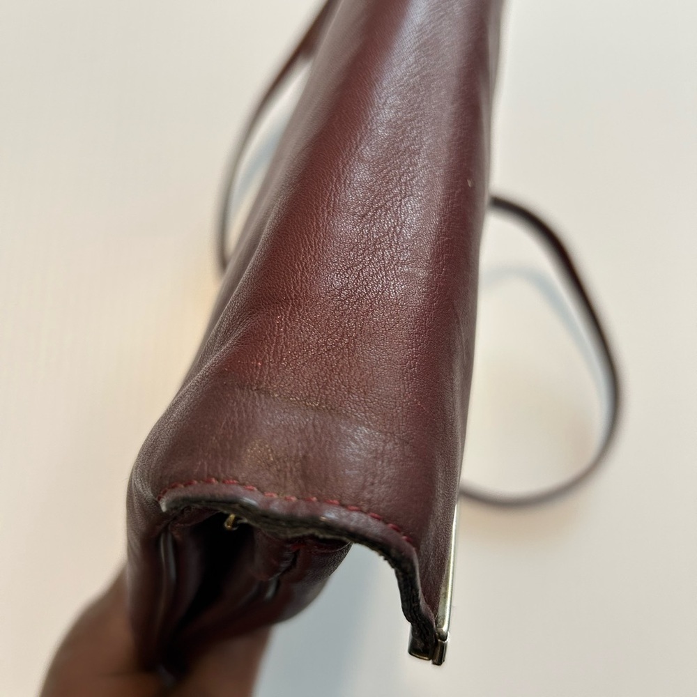 Etienne Aigner Vintage Burgundy Monogram Purse With Strap - Picture 11 of 12